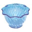 Yanco Plastic Flower Shaped Round Blue Dessert Dish -- 96 per case