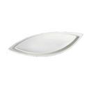 Yanco Fuji Porcelain Bone White Oval Leaf Shape Dish Plate, 13 inch Length -- 12 per case.