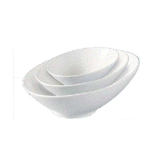 Yanco Fuji Porcelain Bone White Oblong Slanted Sheer Bowl, 16 Ounce -- 24 per case.