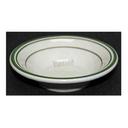 Yanco Green Band Ceramic American White Round Fruit Bowl, 12 1/2 Ounce -- 36 per case.