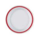 Yanco Houston Melamine Round Red Band/White Plate, 10 1/2 inch Diameter -- 24 per case.