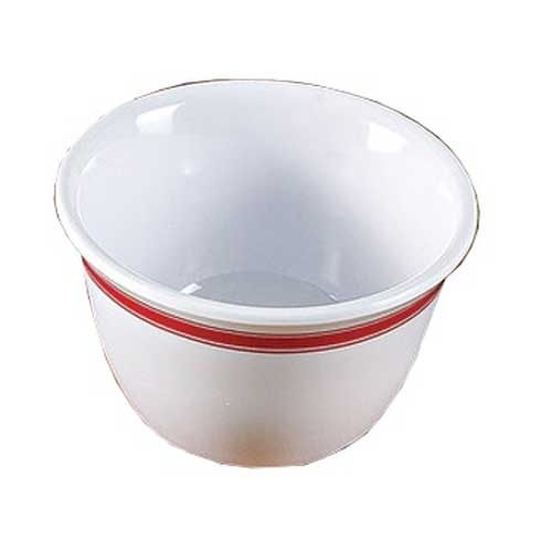 Yanco Houston Melamine Round Red Band/White Bouillon Cup, 7 Ounce -- 48 per case.