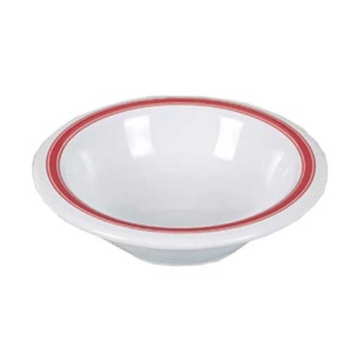 Yanco Houston Melamine Round Red Band/White Salad Bowl, 4 1/2 Ounce -- 48 per case.