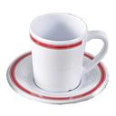 Yanco Houston Melamine Round Red Band/White Mug/cup, 7 Ounce -- 48 per case.