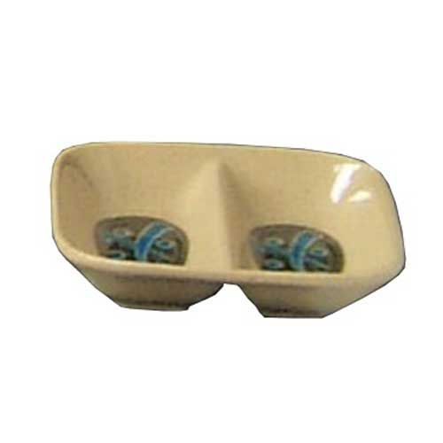 Yanco Japanese Melamine Rectangular Two Compartments Divided Sauce Dish, 3 1/2 Inch Length -- 72 Per Case