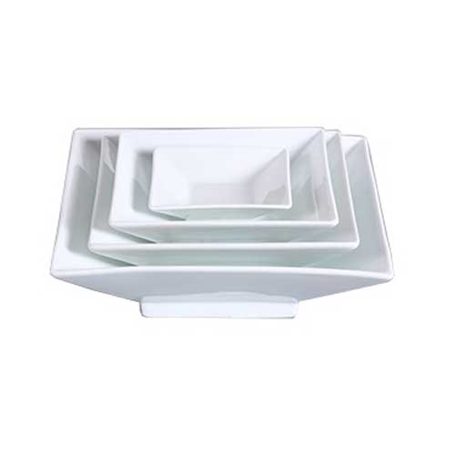 Yanco Lion King Bone White Square Footed Bowl, 28 Ounce -- 12 per case.