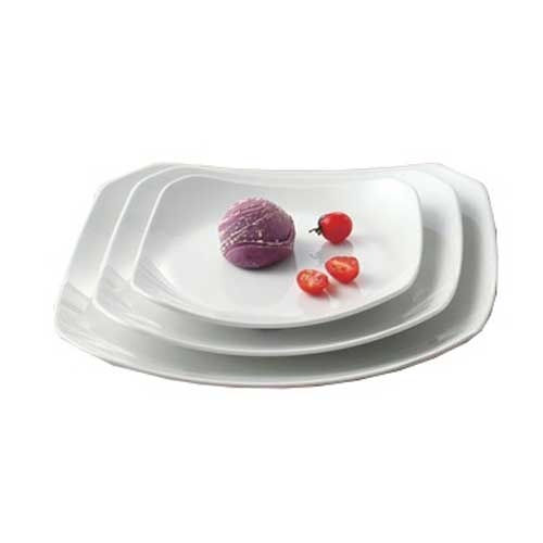 Yanco Milando Melamine White Square Plate, 11 1/2 inch Length x 11 1/2 inch Width -- 12 per case.