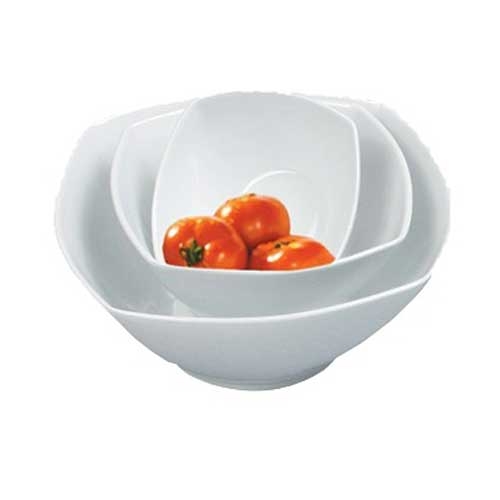 Yanco Main Land Porcelain Super White Square Salad Bowl, 64 Ounce -- 24 per case.