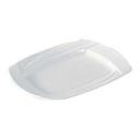Yanco Miami Porcelain Bone White Rectangular Embossed Plate, 14 inch Length x 9 inch Width -- 12 per case.