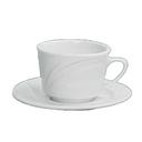 Yanco Miami Porcelain Bone White Round Embossed Cup, 7 1/2 Ounce -- 36 per case.