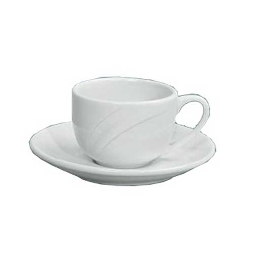 Yanco Miami Porcelain Bone White Round Embossed A.D. Cup, 3 Ounce -- 36 per case.