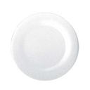 Yanco Milestone Melamine White Round Wide Rim Plate, 6 1/2 inch Diameter -- 48 per case.