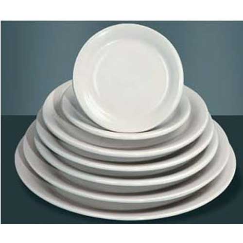 Yanco Normandy Ceramic American White Round Narrow Rim Platter, 5 1/2 inch Diameter -- 36 per case.