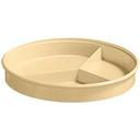 Yanco Nessico Melamine Tan Round Deep 3 Divided Compartments Server With Lid, 8 1/4 inch Diameter -- 12 per case.