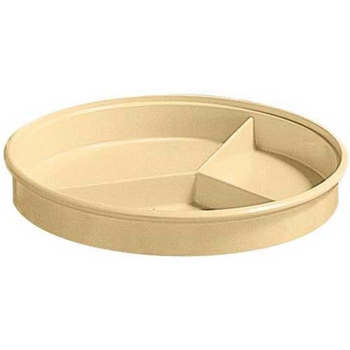 Yanco Nessico Melamine Tan Round Deep 3 Divided Compartments Server With Lid, 8 1/4 inch Diameter -- 12 per case.