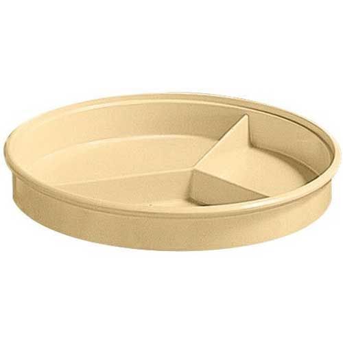 Yanco Nessico Melamine Tan Round Deep 3 Divided Compartments Server With Lid, 8 1/4 Inch Diameter -- 12 Per Case
