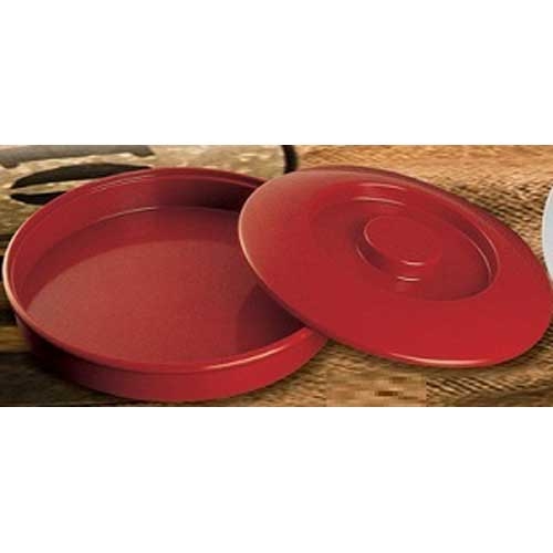 Yanco Nessico Melamine Red Round Tortilla Server With Lid, 8 1/4 inch Diameter -- 12 per case.