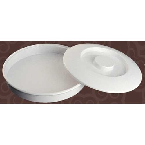 Yanco Nessico Melamine White Round Tortilla Server With Lid, 8 1/4 inch Diameter -- 12 per case.