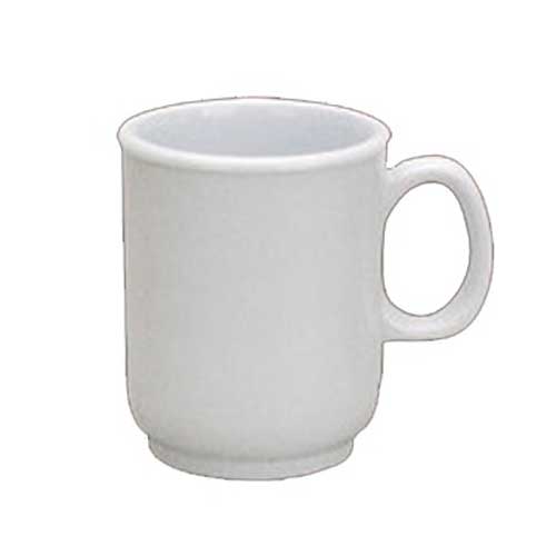 Yanco Nessico Melamine White Round Bulbous Mug, 8 Ounce -- 48 per case.