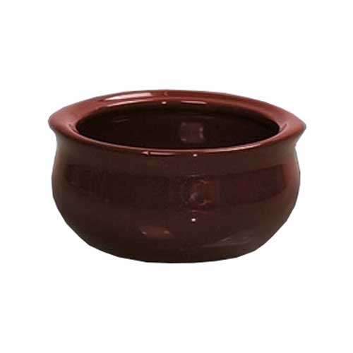 Yanco Porcelain Brown Round Accessories Onion Soup Crock, 12 Ounce -- 24 per case.