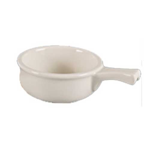 Yanco Porcelain Super White Round Accessories Onion Soup Crock with Handle, 15 Ounce-- 24 per case