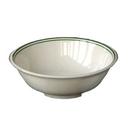 Yanco Pine Tree Melamine Green Band/Beige Round Deep Rimmed Soup Bowl, 32 Ounce -- 48 per case.