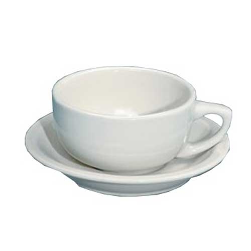 Yanco Recovery Ceramic American White Round Rolled Edge Saucer, 6 7/8 inch Diameter -- 36 per case.