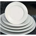 Yanco Recovery Ceramic American White Round Wide Rim Rolled Edge Plate, 9 inch Diameter -- 24 per case.