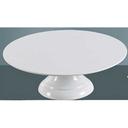 Yanco Rome Melamine Round White Cake Stand, 12 x 12 x 4 1/8 inch -- 6 per case.