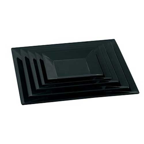 Yanco Rome Melamine Square Black Plate, 12 x 12 inch -- 12 per case.