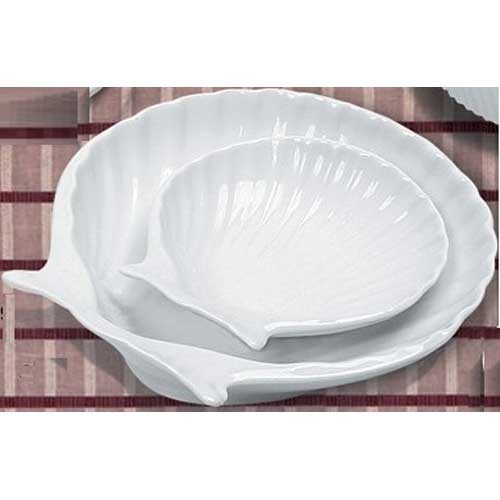 Yanco Accessories Porcelain White Shell Shape Dish, 6 x 6 inch -- 36 per case.