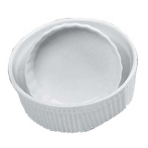 Yanco Accessories Porcelain White Round Souffle Fluted Bowl, 12 Ounce -- 24 per case