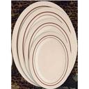 Yanco Sesame Melamine Oval Brown Band/Beige Platter, 11 1/2 x 8 inch -- 24 per case.