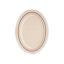 Yanco Sesame Melamine Oval Brown Band/Beige Deep Platter, 12 inch -- 12 per case.