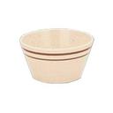 Yanco Sesame Melamine Round Brown Band/Beige Bouillon Cup, 8 Ounce -- 48 per case.