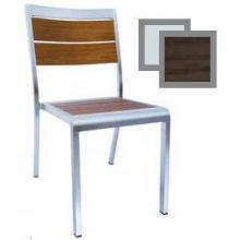 Emu Sid Wenge With Brushed Aluminum Edge Outdoor Indoor Stacking Side Chair, 30.5 X 18.5 X 21 Inch -- 4 Per Case