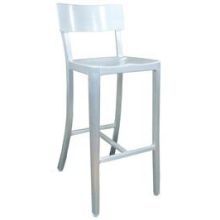 Emu Abby Brushed Aluminum With Clear Lacquer Outdoor Indoor Barstool, 42.5 X 15.5 X 21 Inch