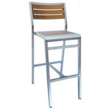 Emu Sid Oak with Brushed Aluminum Edge Outdoor Indoor Barstool, 42.5 x 18 x 23.5 inch.