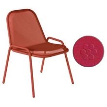 Emu Golf Antique Red Outdoor Indoor Stacking Side Chair, 31.5 x 22.5 x 23 inch -- 4 per case.