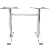 Emu Zak 2 Leg Polished Aluminum Outdoor Indoor Dinning Table Base Only, 29.5 X 28 X 26 Inch