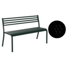 Emu Segno Antique Black Outdoor Indoor Stacking Bench, 32 x 50.5 x 23 inch.