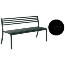 Emu Segno Antique Black Outdoor Indoor Stacking Bench, 32 x 66 x 23 inch.