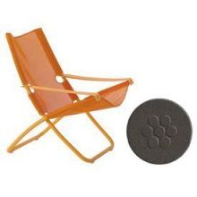 Emu Snooze Antique Bronze Plus Beige Outdoor Folding Lounge Chair, 41.5 X 30 X 36 Inch