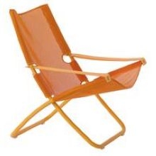 Emu Snooze Antique Orange Plus Peach Outdoor Folding Lounge Chair, 41.5 x 30 x 36 inch.