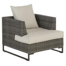 Emu Luxor Antique Bronze Dark Multicolor Wicker Outdoor Lounge Armchair, 28 X 34 X 33.5 Inch
