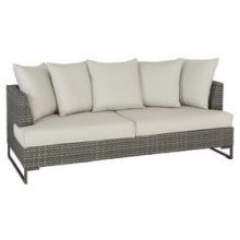 Emu Luxor Antique Bronze Dark Multicolor Wicker Outdoor Lounge Sofa, 28 X 77 X 33.5 Inch