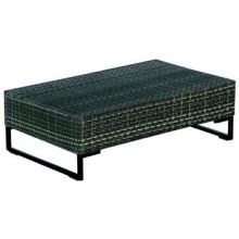 Emu Luxor Antique Bronze Dark Multicolor Wicker Outdoor Ottoman Low Table, 12.5 x 40 x 24 inch.