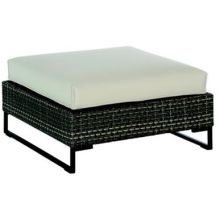 Emu Luxor Square Antique Bronze Dark Multicolor Wicker Outdoor Ottoman Low Table, 16.5 x 34 x 34 inch.