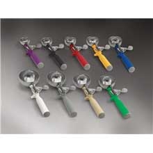 Dishers W/One-Piece Color Yellow Handles, Color Gray, 4 Ounce.