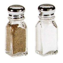 Traex Salt And Pepper Wquare Glass Jar Shaker 202 -- 12 Per Case